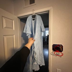 Blue dress tie on